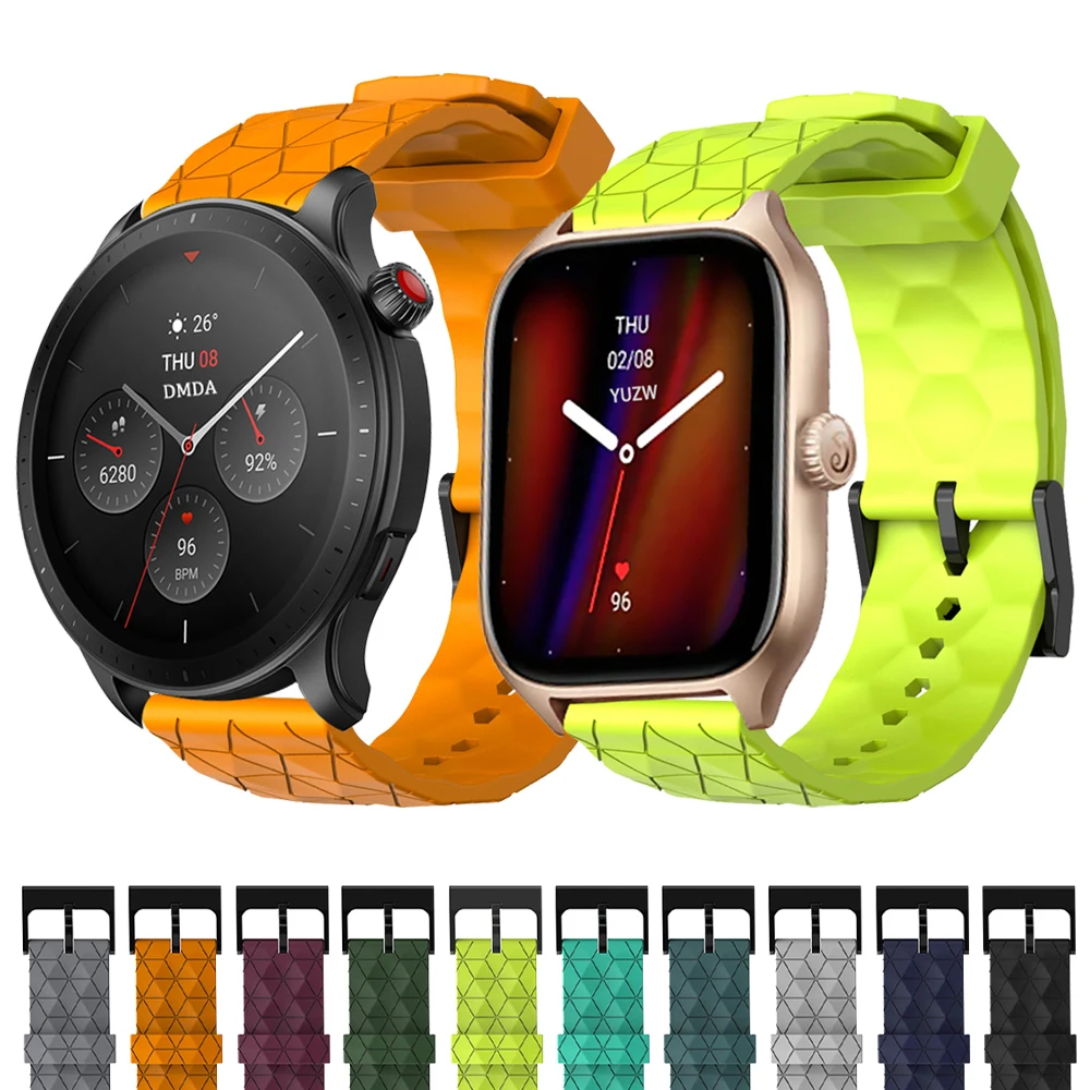 

Ремешок силиконовый для Xiaomi Huami Amazfit GTR 47 мм 2 2e Stratos 3 2, браслет для Amazfit GTR 4 3pro GTS 4 2 BIP, 20 22 мм