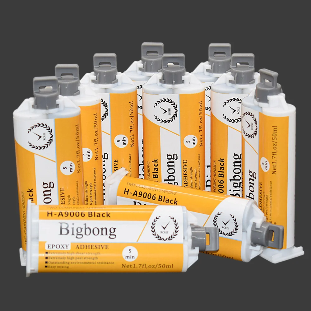 

10pcs Epoxy Adhesive 50ml Caulk Glue 1:1 Resin Adhesives Black AB Glues Set for Bonding Glass Wood Metal Plastic Ceramic Stone