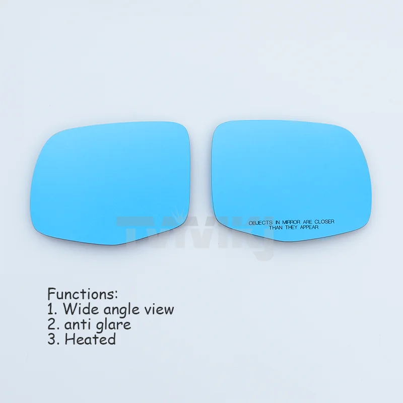 1 pair Side Rearview Mirror Blue Glass Lens For Honda Pilot Ridgeline 2016-2019 Passport Heated Wide Angle View anti glare