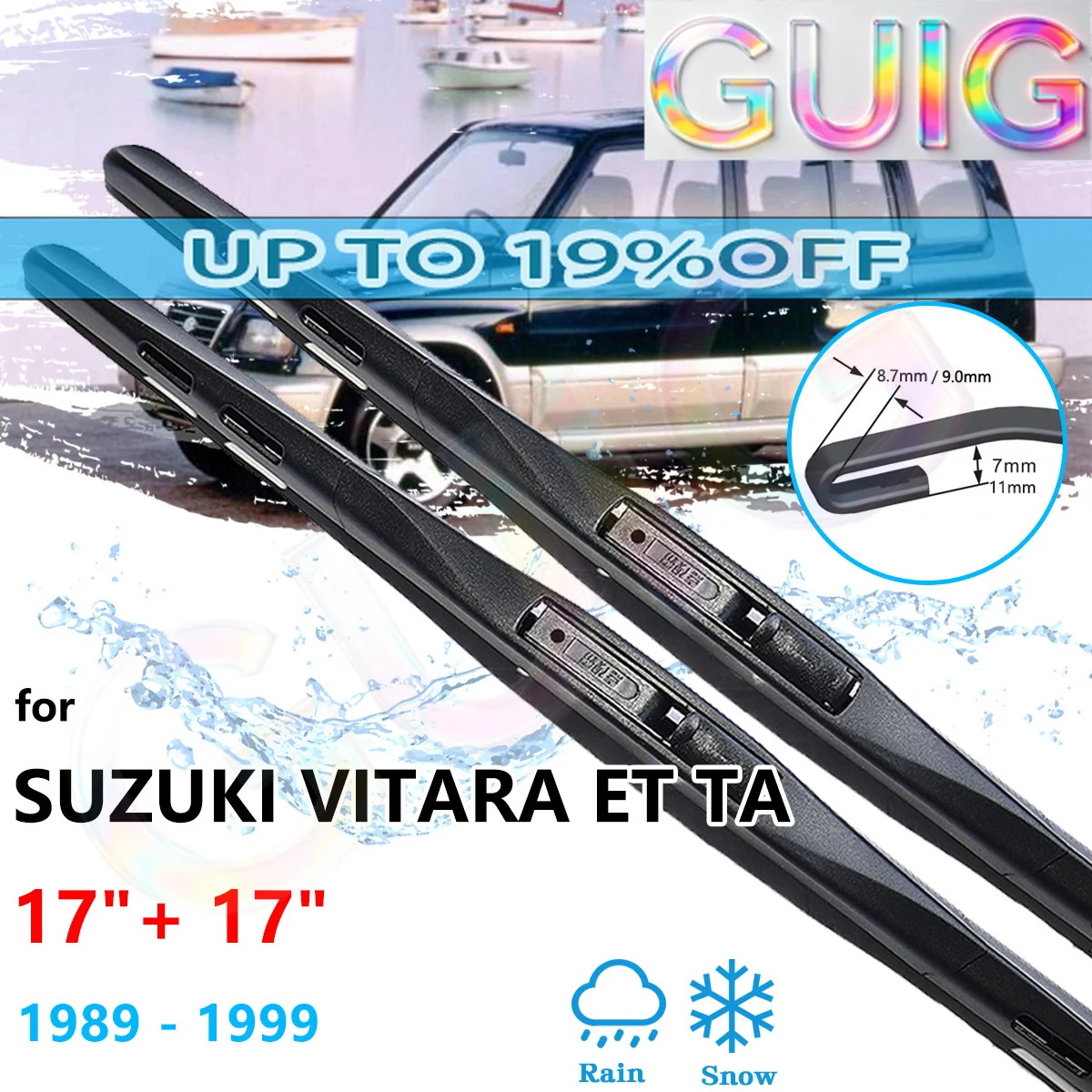 Escobillas Limpiaparabrisas Delanteras para Automóvil Suzuki Vitara ET TA Santana 300 350 1989~1999, Repuestos para Parabrisas