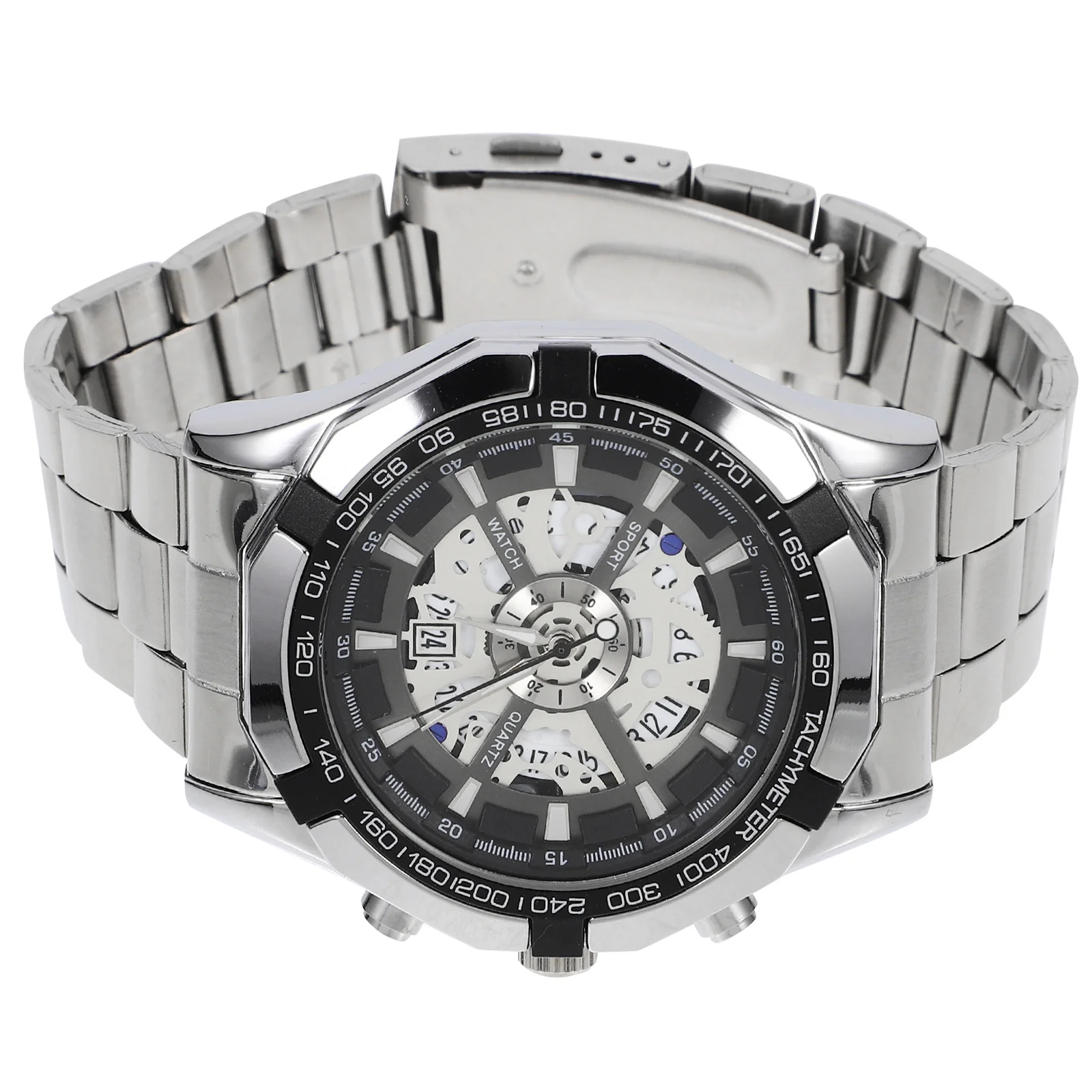 

Elegant Men's Watch Stainless Steel Hollow Out Mechanical Wristwatch Durable Classy Design Perfect Gift for Him