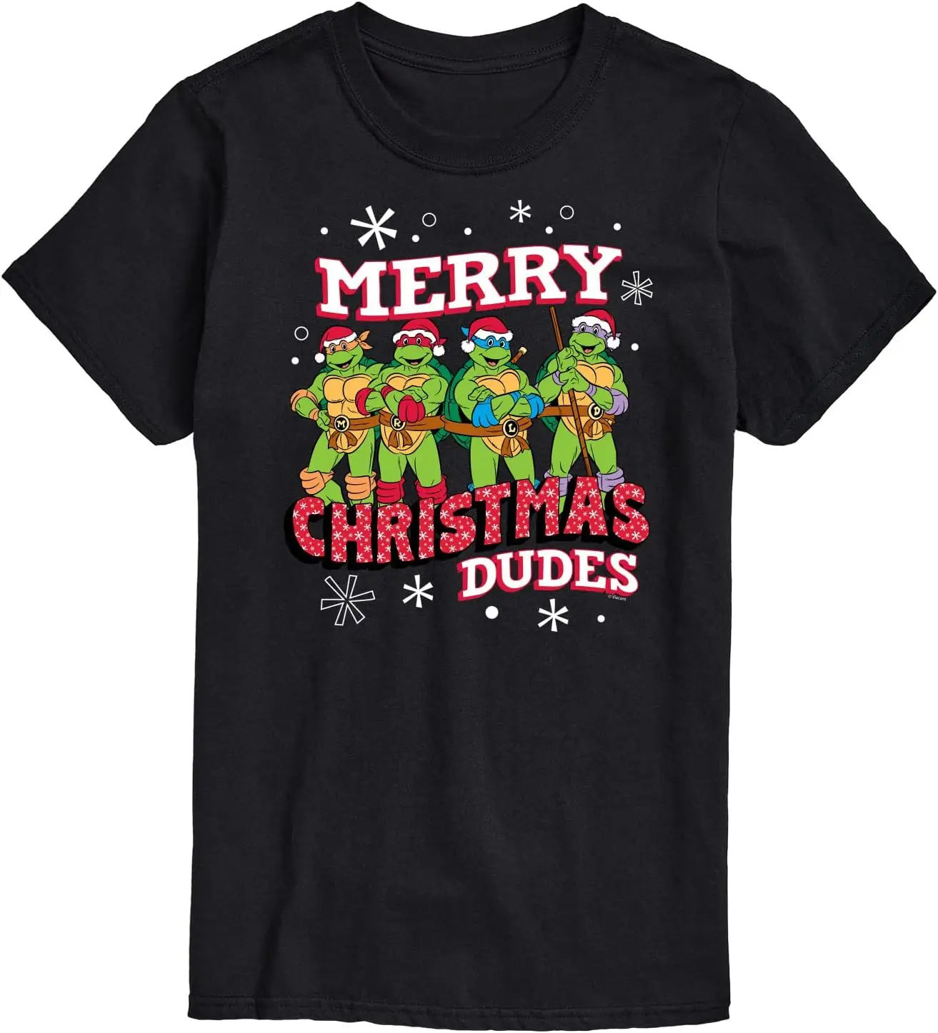 HYBRID APPAREL - Teenage Muntant Ninja Turtles - Merry Christmas Dude - Men's Short Sleeve Graphic T-Shirt