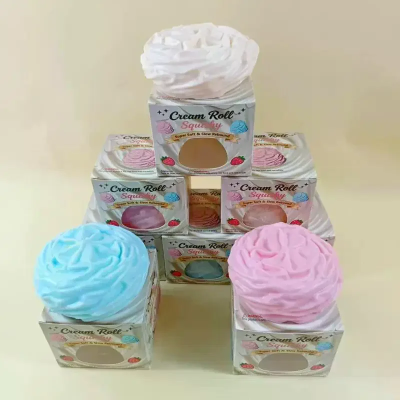 Creamy Roll Squeezable Toy Slow Rising Stress Reliever For Anxiety Relief Cute Dessert Decompression Fidget Toy