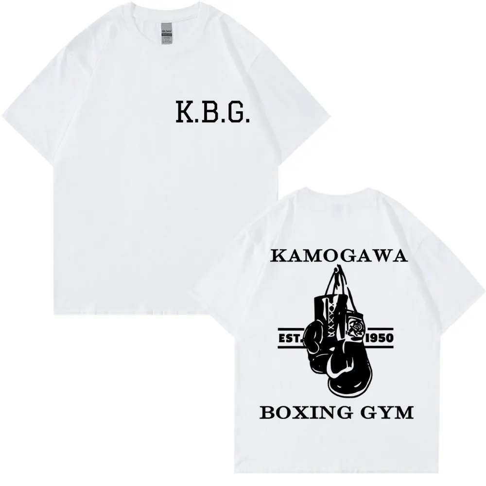 

Классическая аниме Hajime No Ippo Kamogawa Boxing Gym Футболка Мужчины Женщины Makunouchi Takamura KGB Манга Свободная хлопковая футболка Уличная одежда