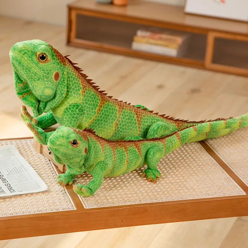 65CM Simulated Mane Lizard Doll Chameleon Plush Toy Creative Boy Pillow Doll Birthday Gift Rag Doll