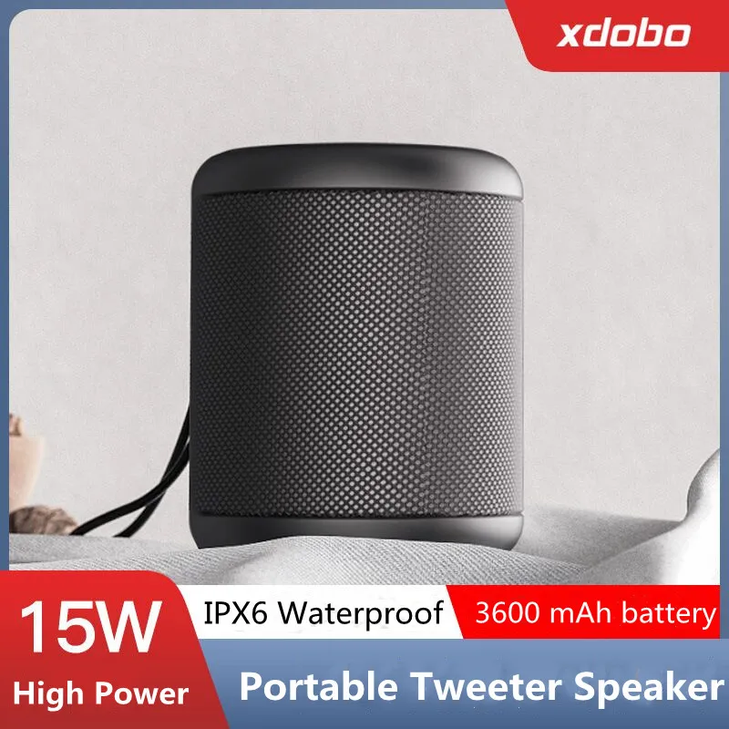 

XDOBO портативный Bluetooth-динамик уличный IPX6 водонепроницаемый беспроводной мини-бас 3D стереозвук колонка небольшой сабвуфер с TF-картой