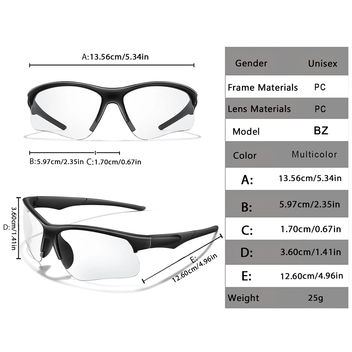 2 Packs LOISRUBY Photochromic Fishing Sunglasses for Men Women Outdoor Driving Fishing Running Cycling Eyewear Windproof Glasses