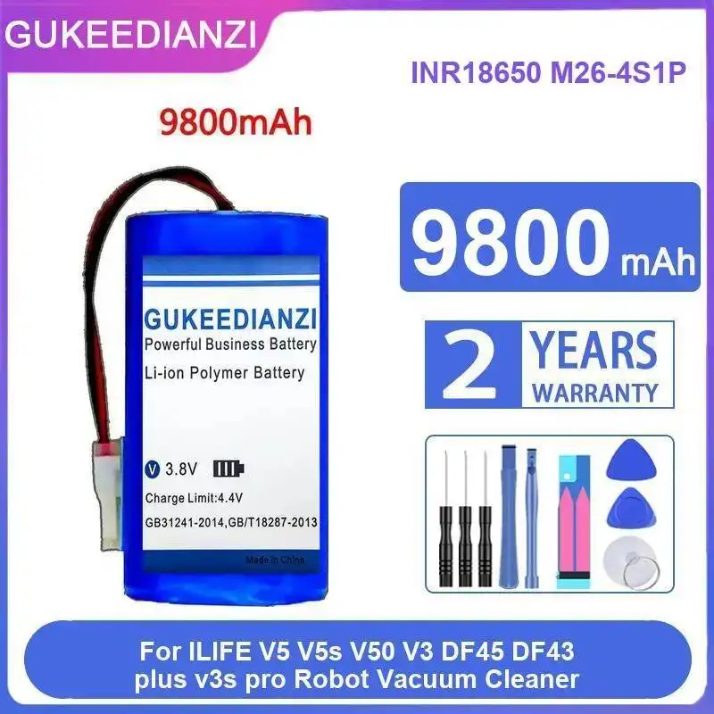 

Аккумулятор для робота-пылесоса INR18650 M26-4S1P 9800 мАч для Ilife V5 V5s V50 V3 DF45 DF43 Plus v3s Pro