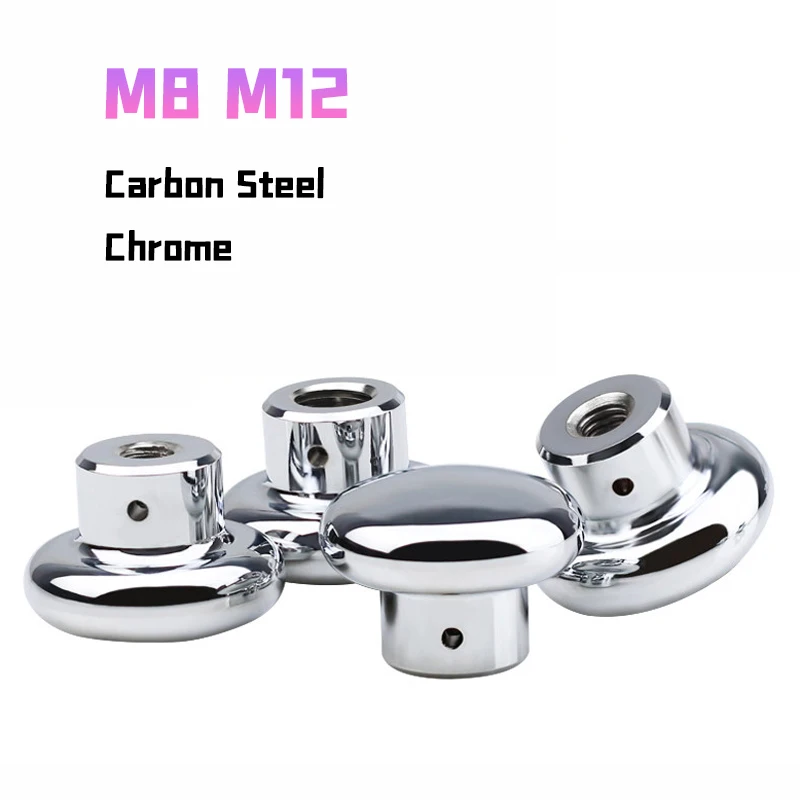 1pcs/lot M8 M12 Carbon Steel Chrome Mushroom Head Handle Nut Dome Head Nut