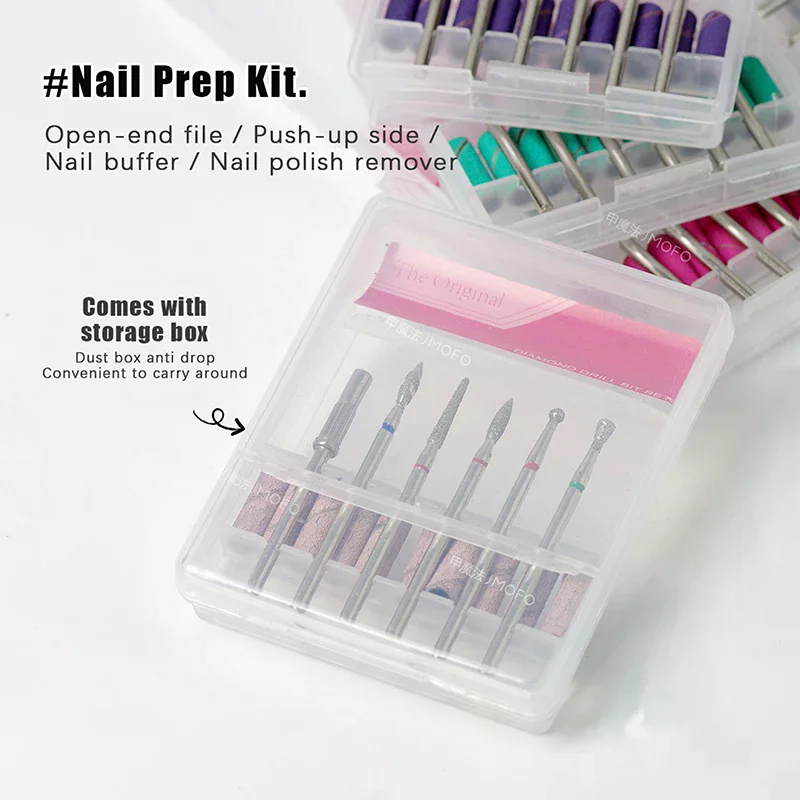 6 قطعة/صندوق مسمار مثقاب الخشب قاطعة المطحنة ل مانيكير ملحق تلميع باديكير آلة كهربائية مسمار بت لدغ أدوات #1