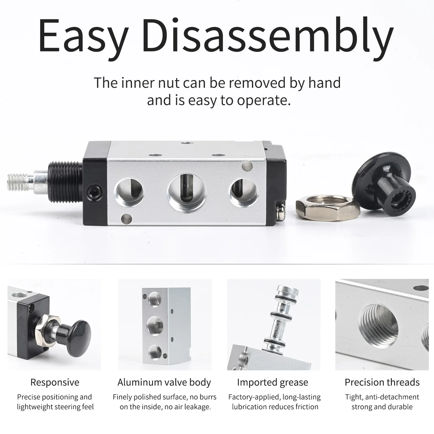 سبائك الألومنيوم الهوائية اليد الزناد صمام 4R210-08 اسطوانة التحكم التبديل مع 310-10 الاتجاه دليل صمام 4H210-08