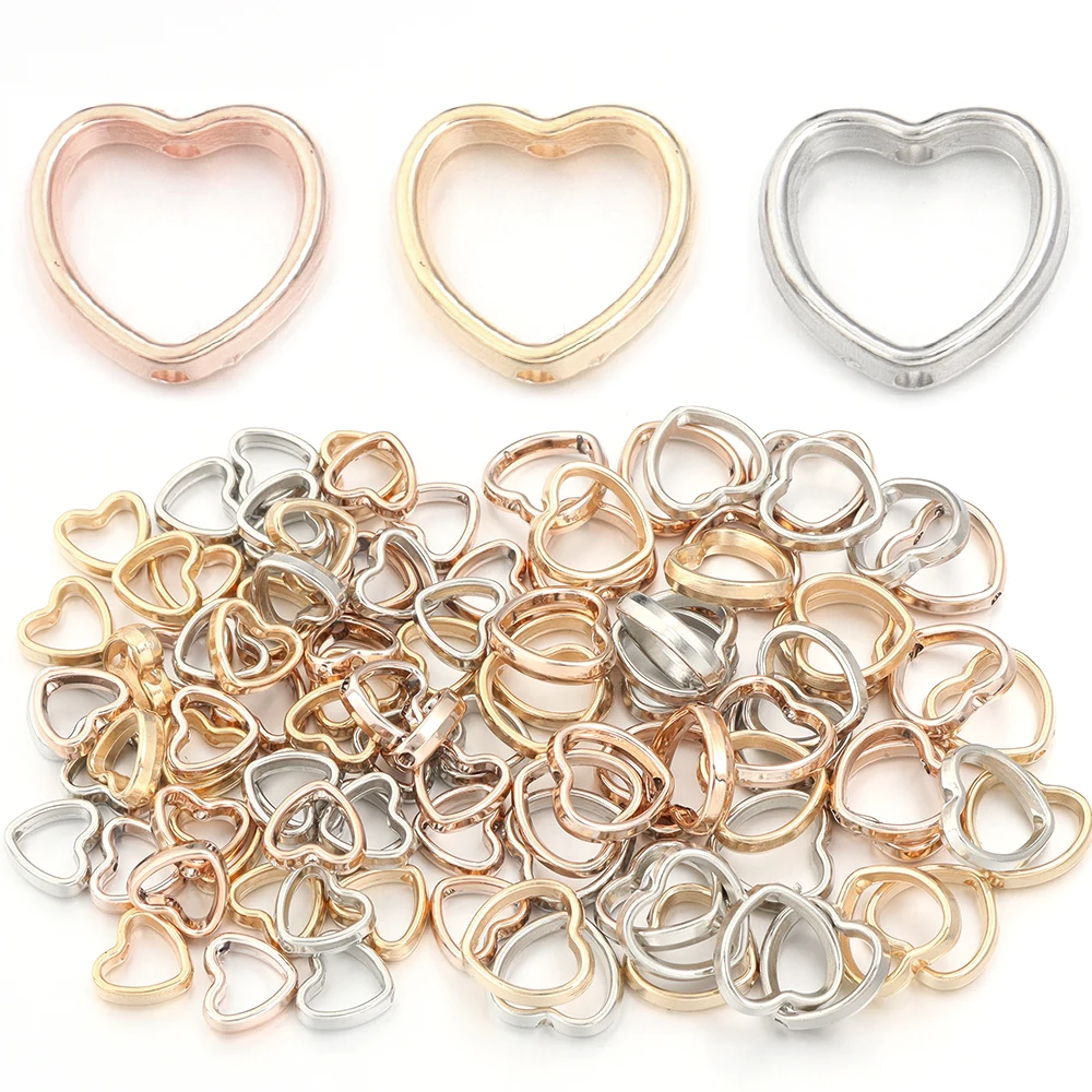 100 teile/los Herz Hohl CCB Perlen Liebe Herz Lose Spacer Perlen Für Schmuck Machen DIY Halskette Armbänder Ohrringe Zubehör