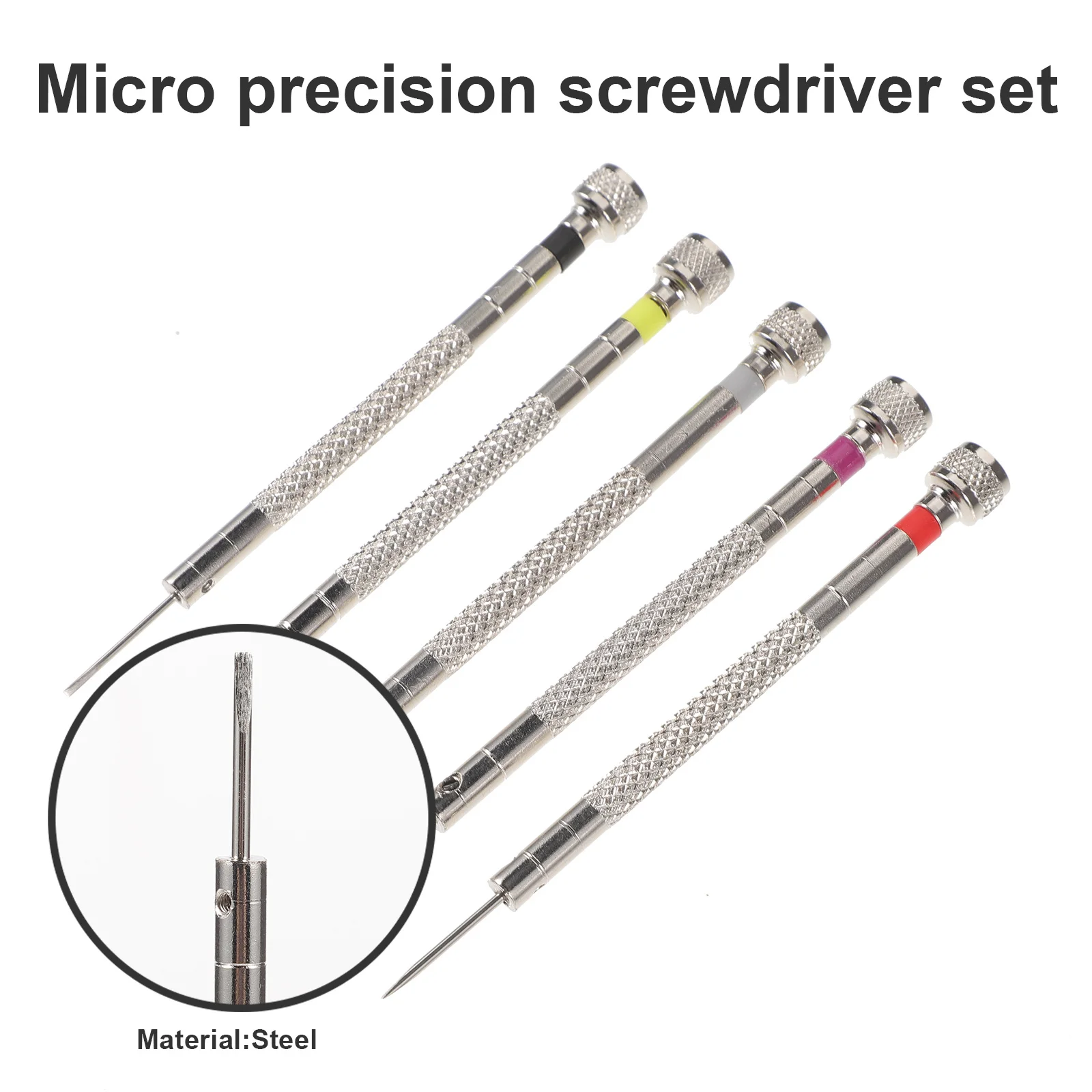 

1 set Precision Screwdriver Set Stainless Steel Non-Slip Handle For Watch Glasses Jewelry Electronics Repair Eyewear Tools Kit