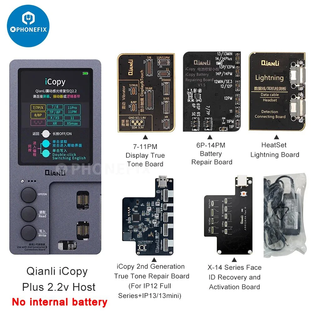 Qianli-programador iCopy Plus 2,2, placa de tono verdadero, batería de identificación facial, Cable flexible de repuesto para iPhone 11, 12, 13, 14, 15, herramientas de reparación