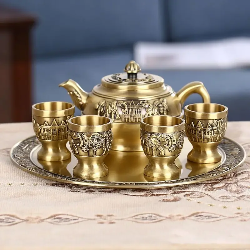 

Creative Tea and Wine Set Perfect Combination of Vintage Elephant Glasses Exquisite Decorations