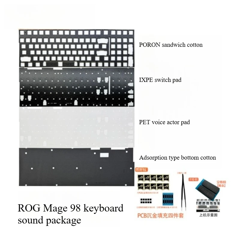 ROG Mage 98 Magnetic Switch Keyboard Sound Package Custom PORON Sandwich IXPE Switch Pad for Mechanical Keyboard Accessories