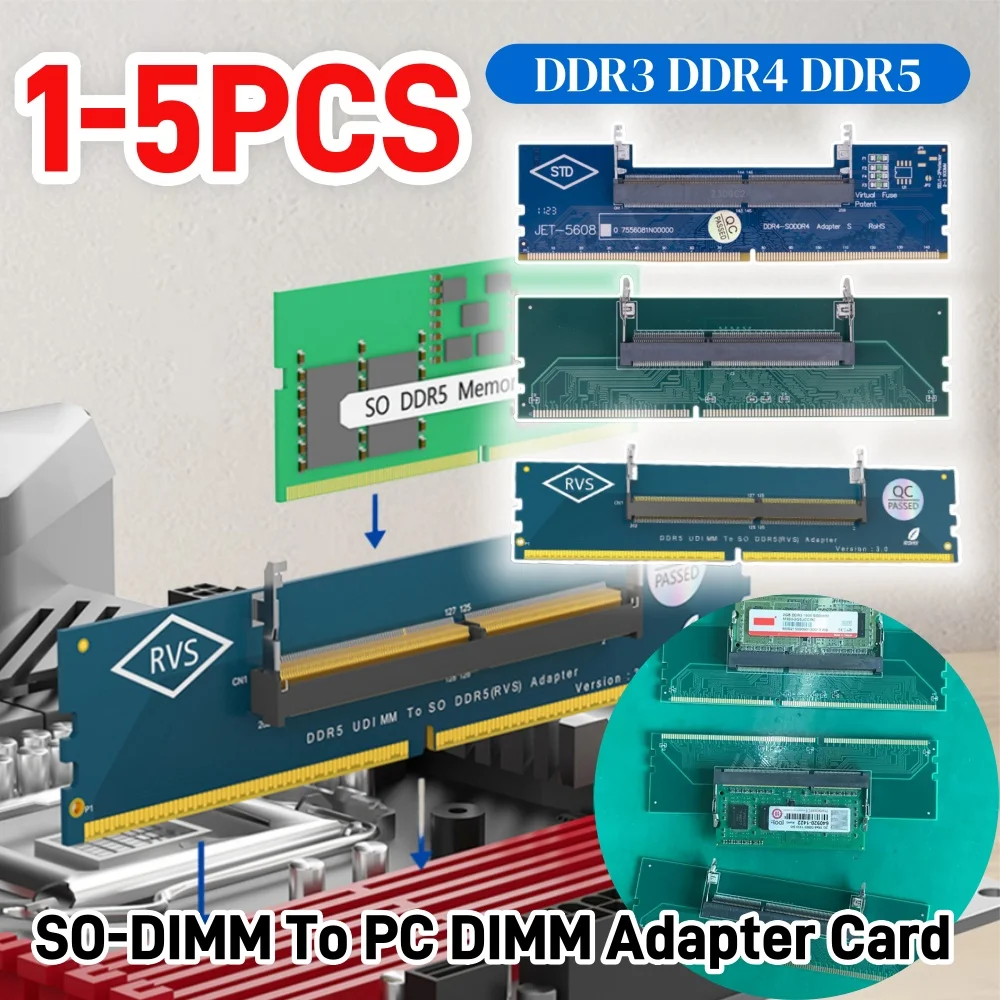 Laptop-zu-Desktop SO-DIMM-zu-PC-DIMM-Karte DDR3 DDR4 DDR5 Speicher RAM Adapter Gaming Laptop RAM Anschlusskarte Speicherstick