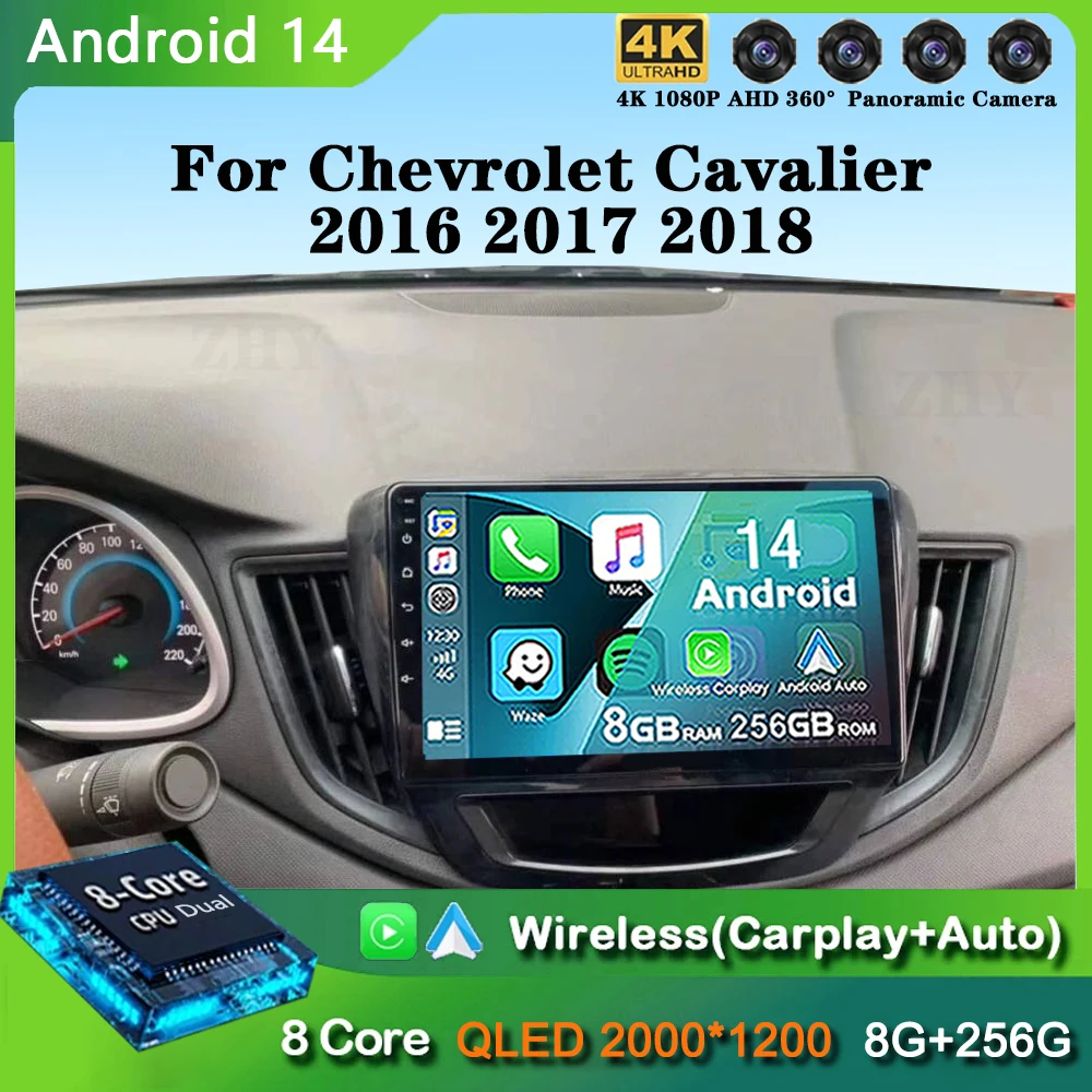 

Android 14 Carplay Auto For Chevrolet Cavalier 2016 2017 2018 Car Radio Multimedia Video Player Navigation GPS No 2Din 2 Din 4G