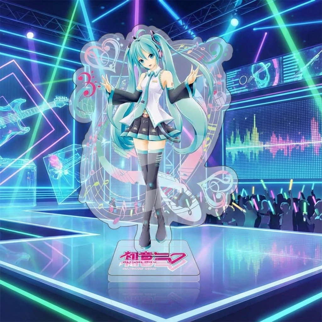 

Большая акриловая подставка Miku Hatsune, 15 см, двусторонняя, для аниме-фигурок Vocaloid, аниме-мерчандайзинг, коллекционная демонстрационная подставка Luo Tianyi