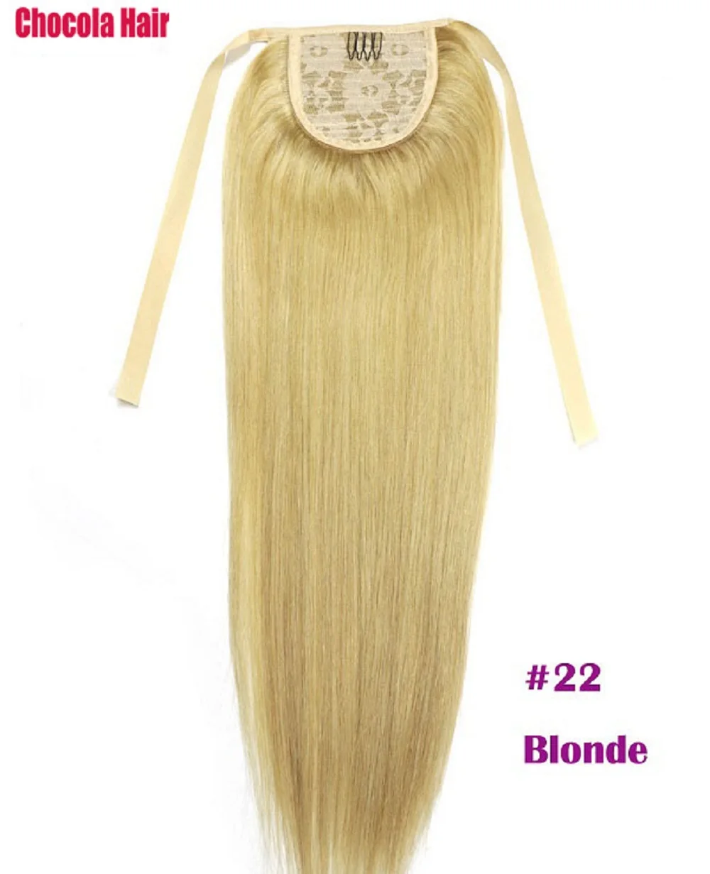 Chocola brasiliano Remy capelli umani nastro coda di cavallo Clip in 16 "-24" 100g estensioni dei capelli equiseto Stragiht