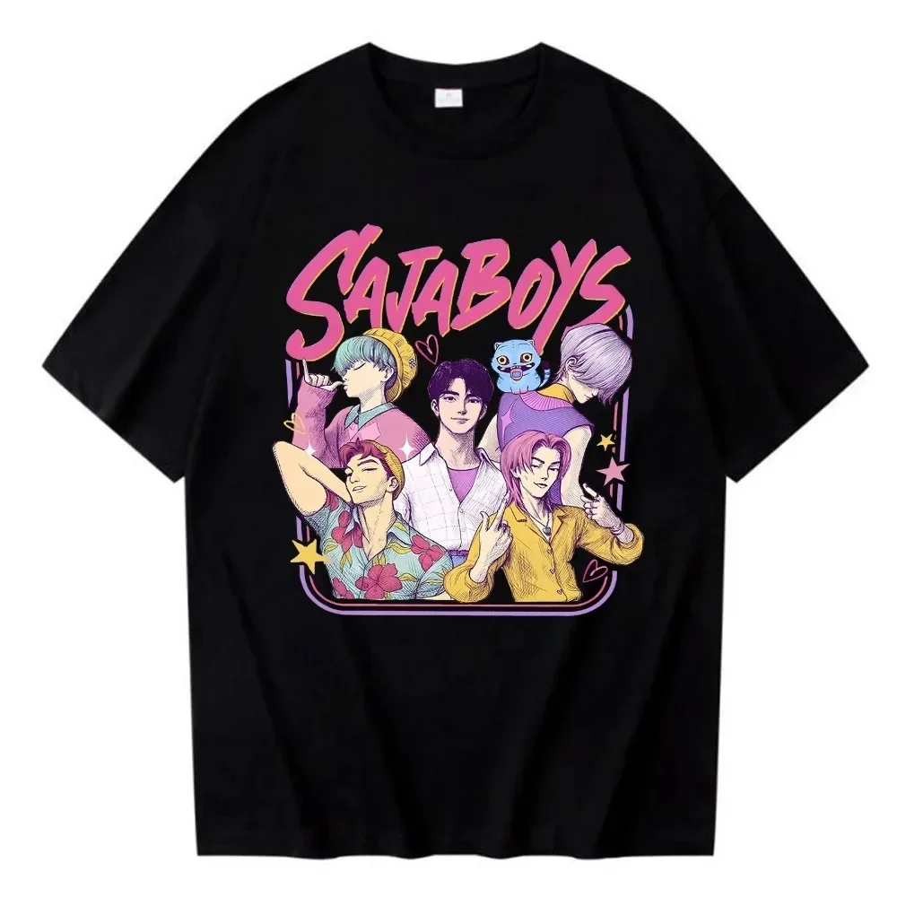 Kpop Demon Hunters Saja T-shirt Harajuku O-Collo maglietta Regalo per i fan Cantante estivo Manica corta Top Abbigliamento donna Y2K Top ﻿