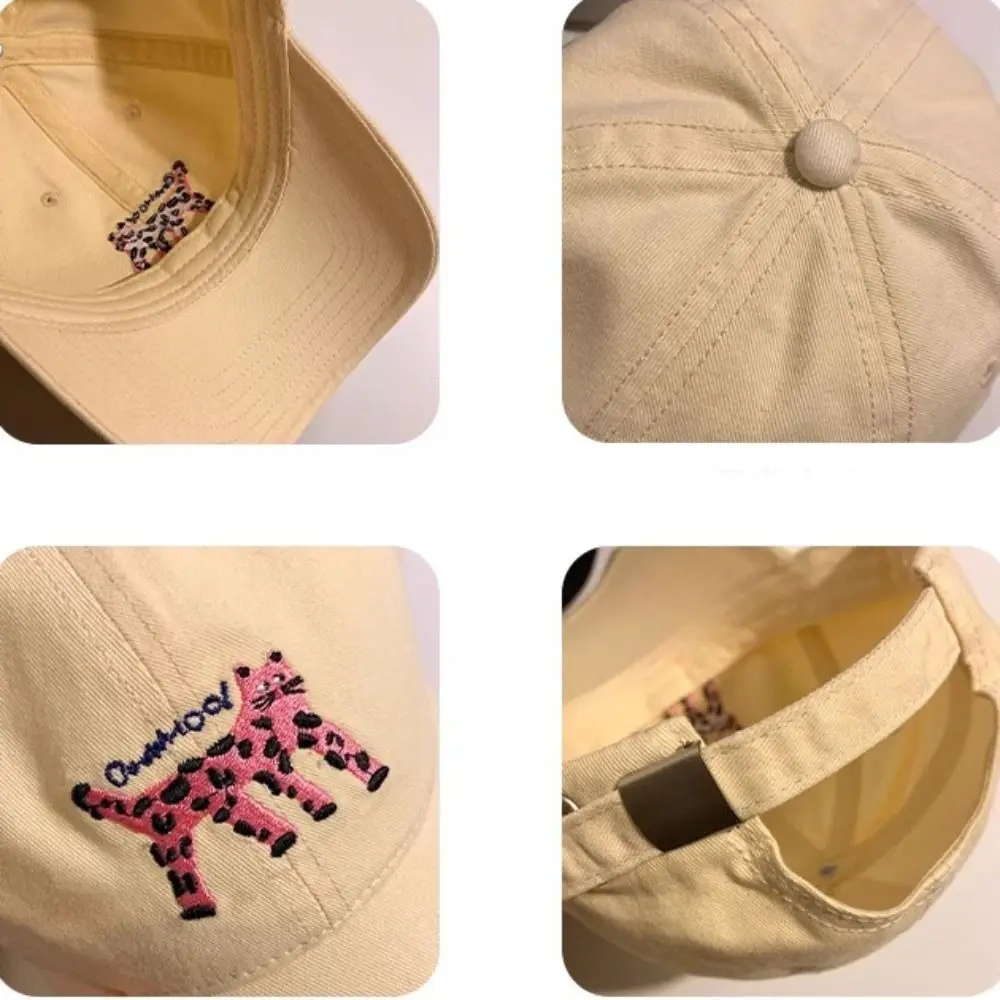 Embroidered Embroidery Baseball Cap Retro Peaked Cap Letter Baseball Hat Cotton Spotted Cat Sun Hat Spring Summer