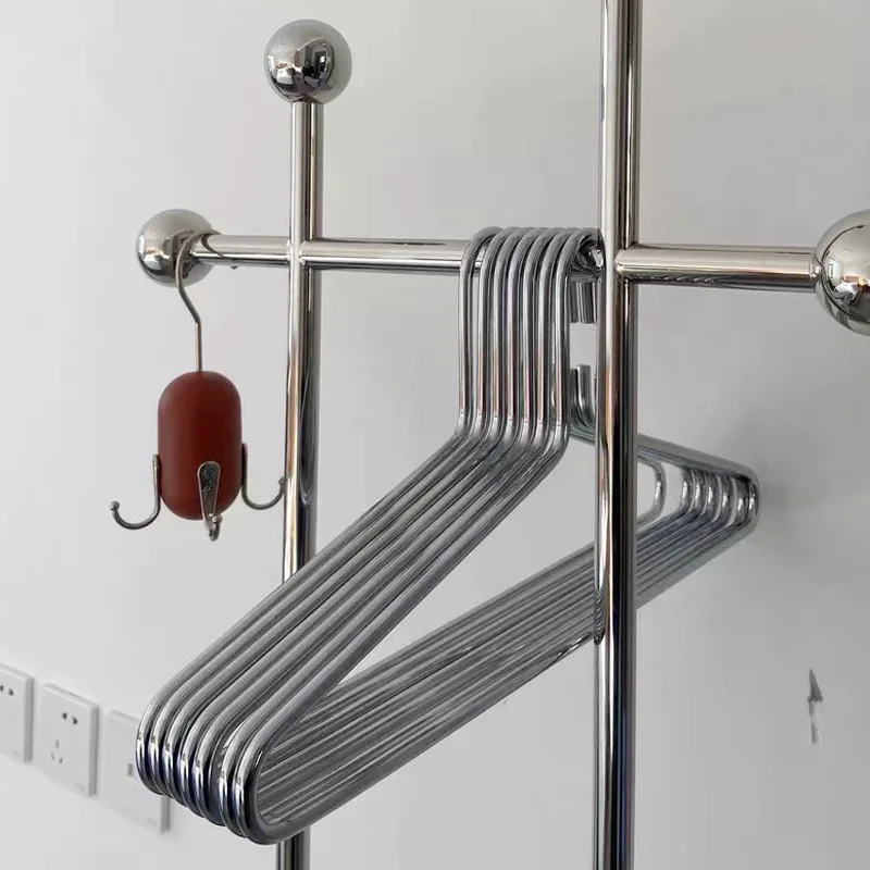 

1pcs Golden Aluminum Alloy Clothes Rack Hanging Clothes Rack Home Drying Rack Jacket Coat Hanger Thick Clothes Storage Racks