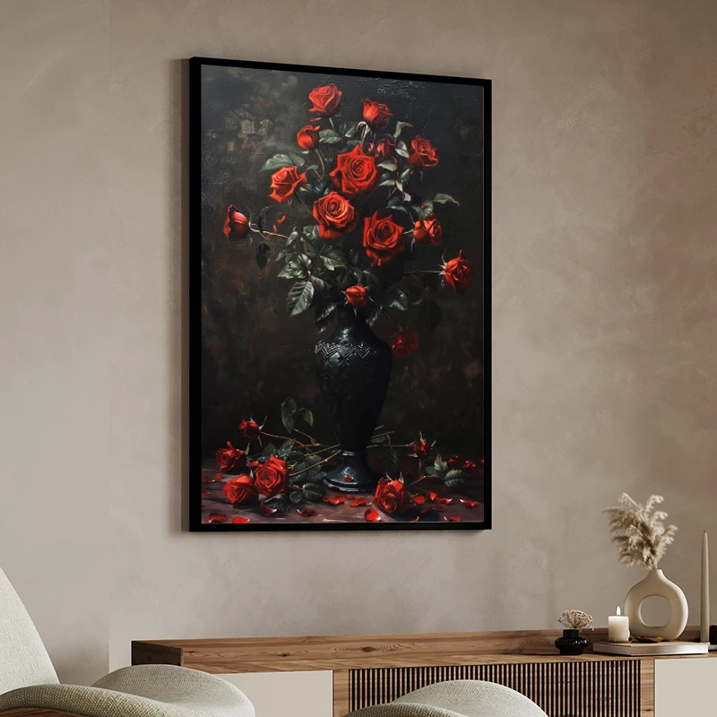 Raven Mermaid Witch Castle Floral Dark Academia Poster Canvas Painting Print Wall Art Picture for Living Room Home Decor - view 2