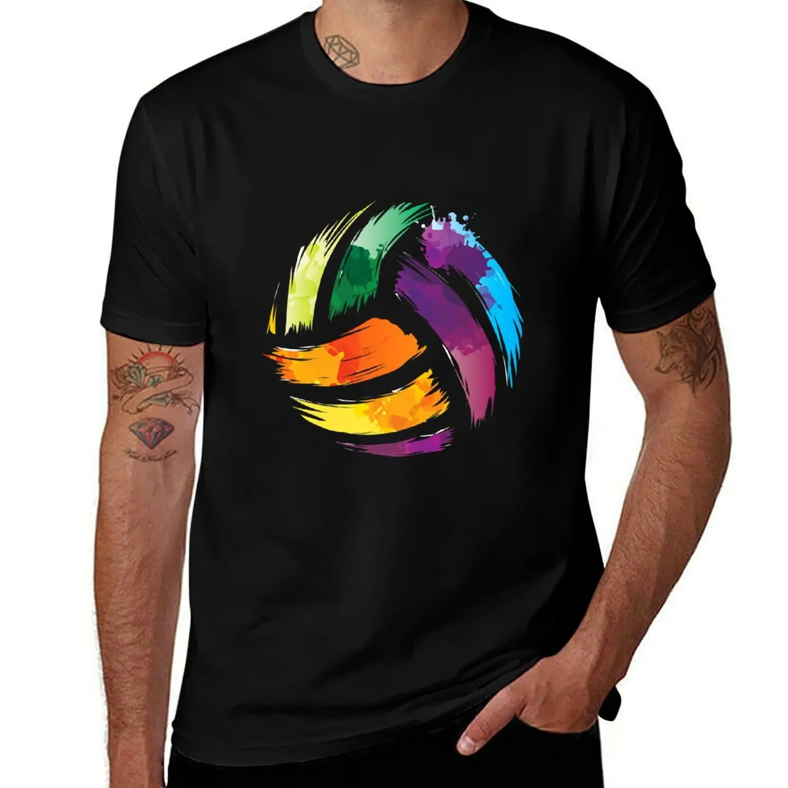 

Colorful Volleyball Cute Colorsplash Ball T-Shirt korean fashion graphic t shirts man t shirt anime shirts men