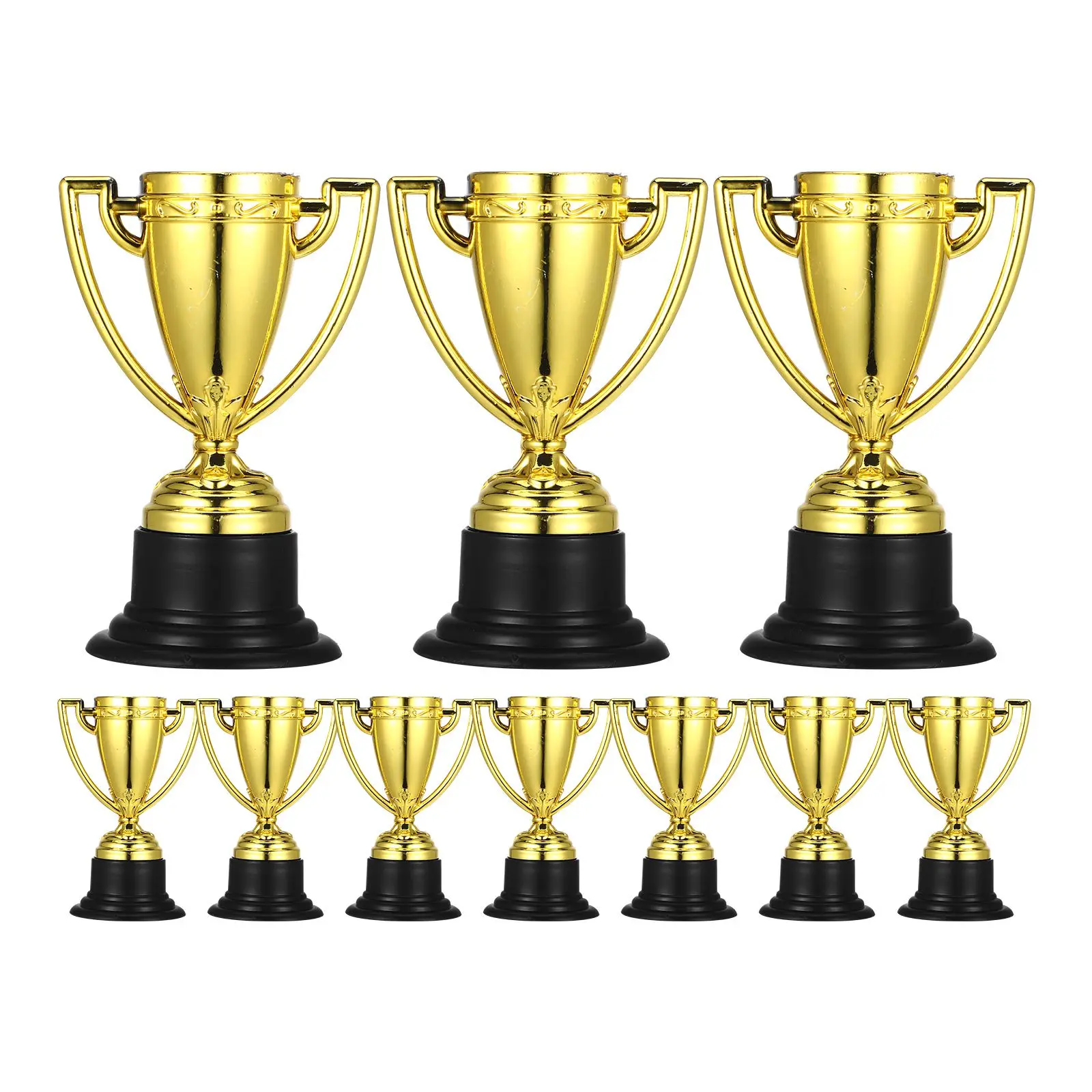 

10 Pcs Small Trophy Toy Kids Football Mini Cup Trophies Joke Toddlers Golden Award Necklace Child