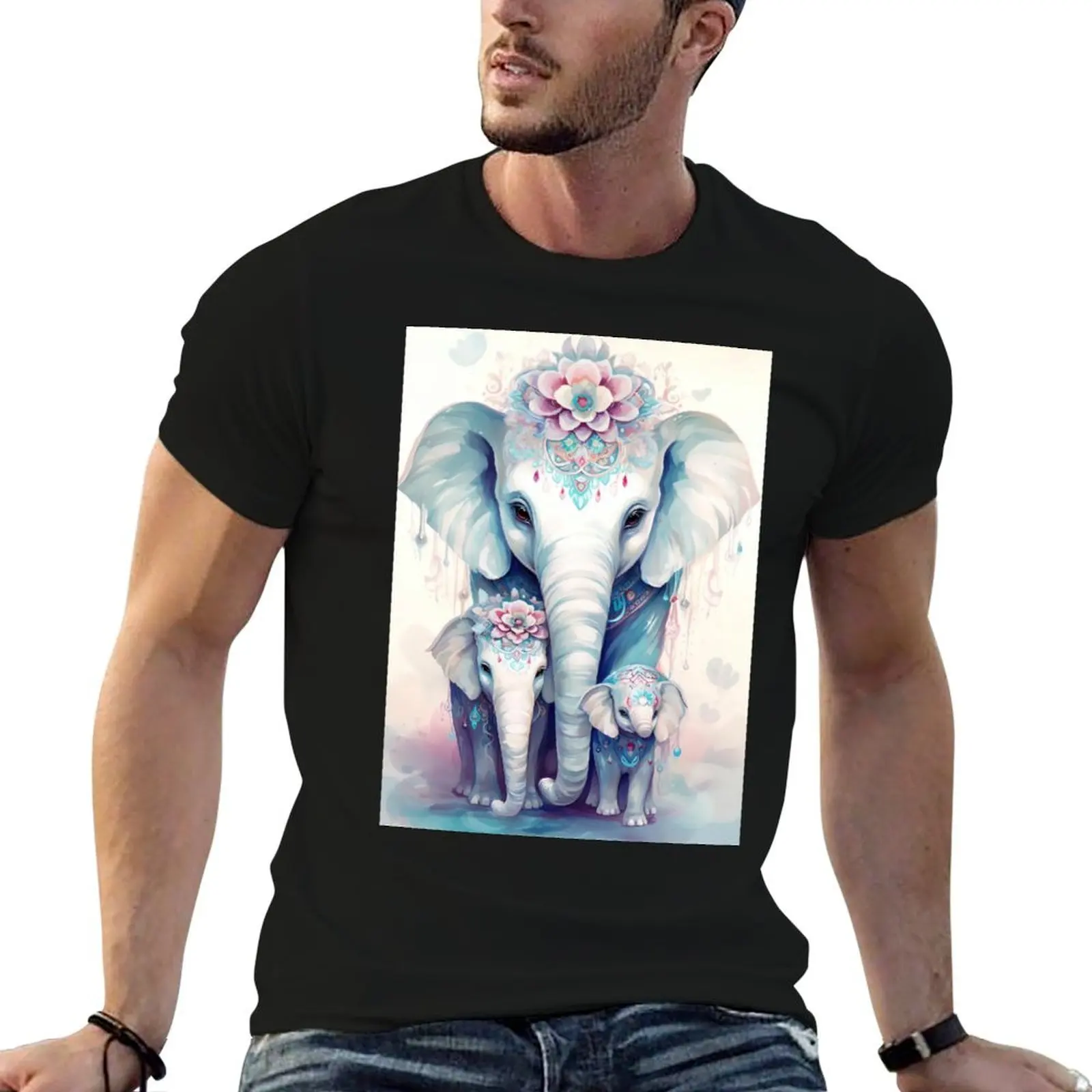 T-shirt Elephant Family Bliss, tenue décontractée pour tous les jours
