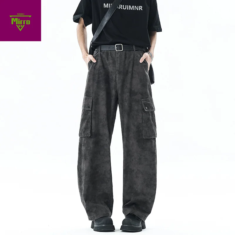 

【Mirrordust】Original Tie-Dye Straight-Leg Cargo Paratrooper Pants Men's Spring and Autumn Retro Outdoor Casual Long Pants