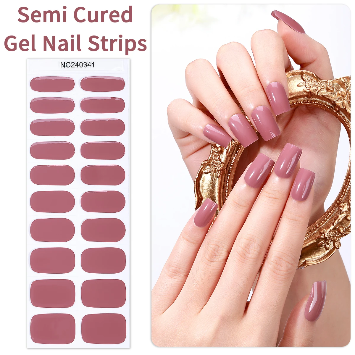 

20 наконечников, полузатвердывающиеся гелевые наклейки для ногтей, простой цветной клей, водостойкая долговечная гелевая наклейка для ногтей, УФ-лампа, нужна вывернутая маникюр