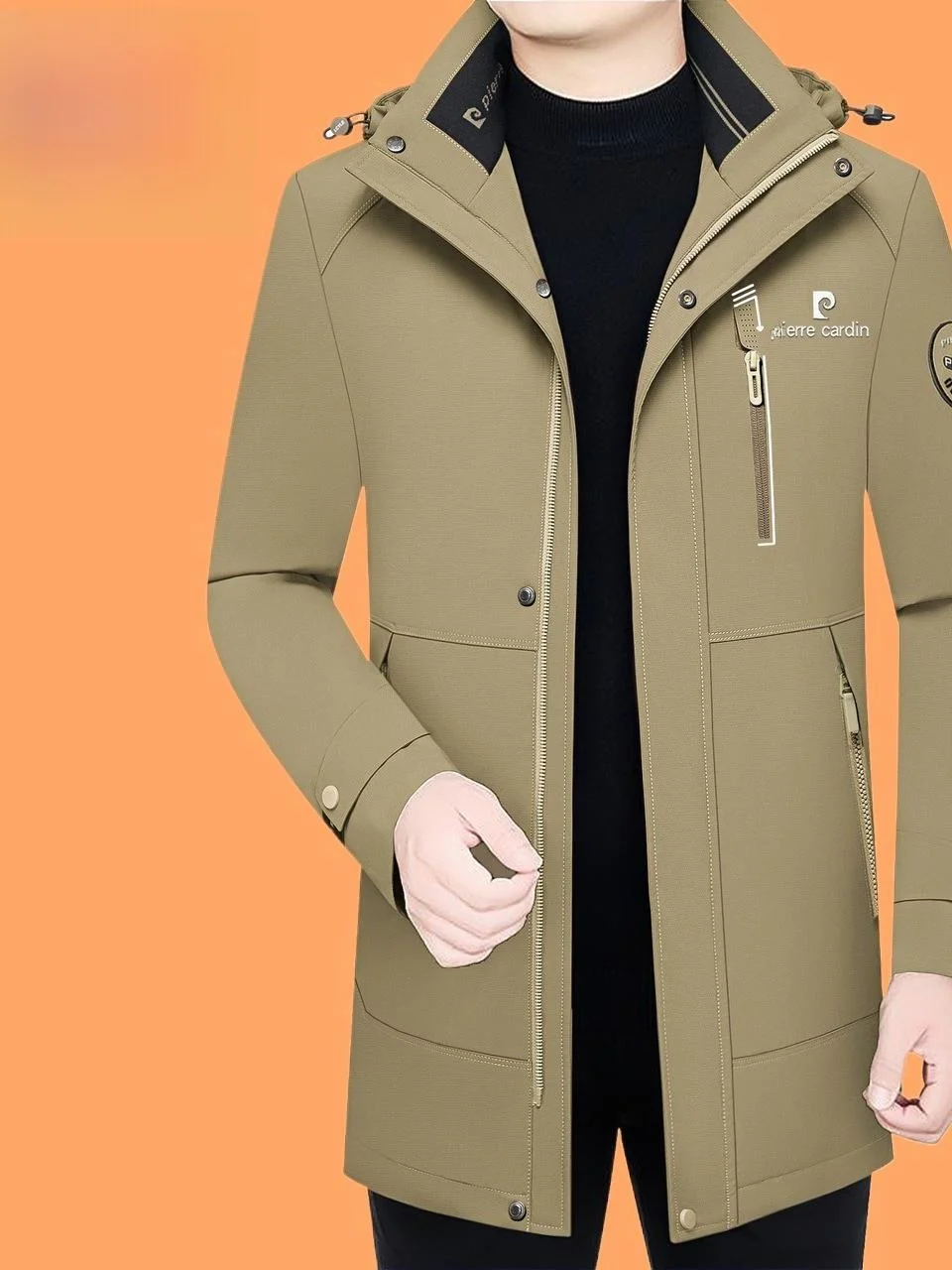 

Ultra-Thiened Winter down Jaet for Men with Hat Mid-Length Sli Slim Fit Urban Casual White Du Feather Warm Coat