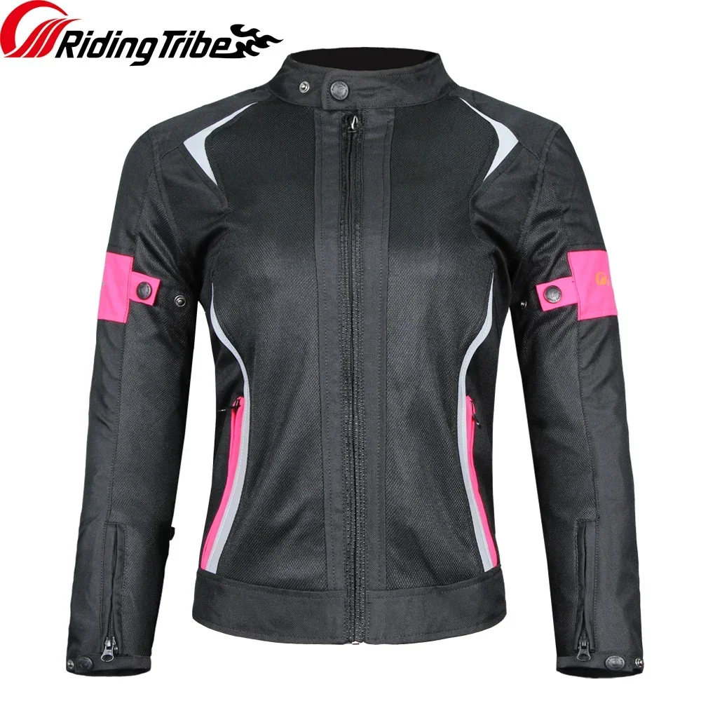 

Women Motorcycle Jacket Pants Summer Ladies Riding Raincoat Safety Suit with 9pcs Protective Gears and Waterproof Lining JK-52