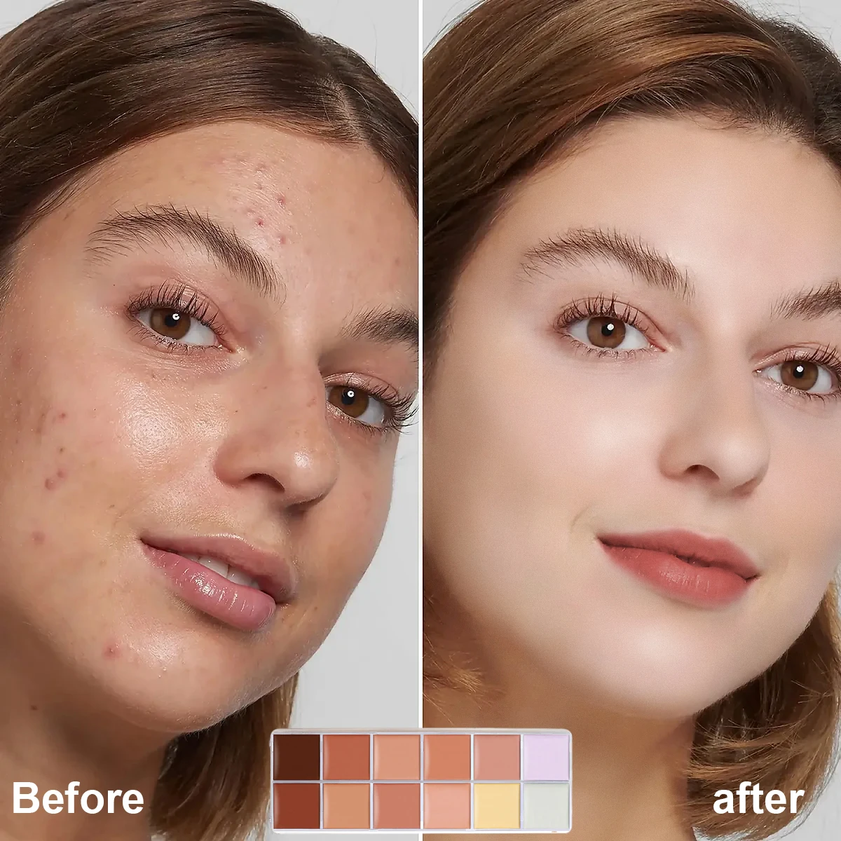 12色コンシーラーパレット 目元や顔のクマをプロフェッショナルにカバー ハイライト・コントゥアメイク オールインワンパレット