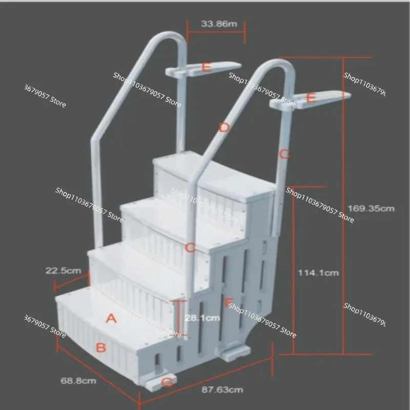 Plastic Above Ground Swimming Pool Ladder With Ladder