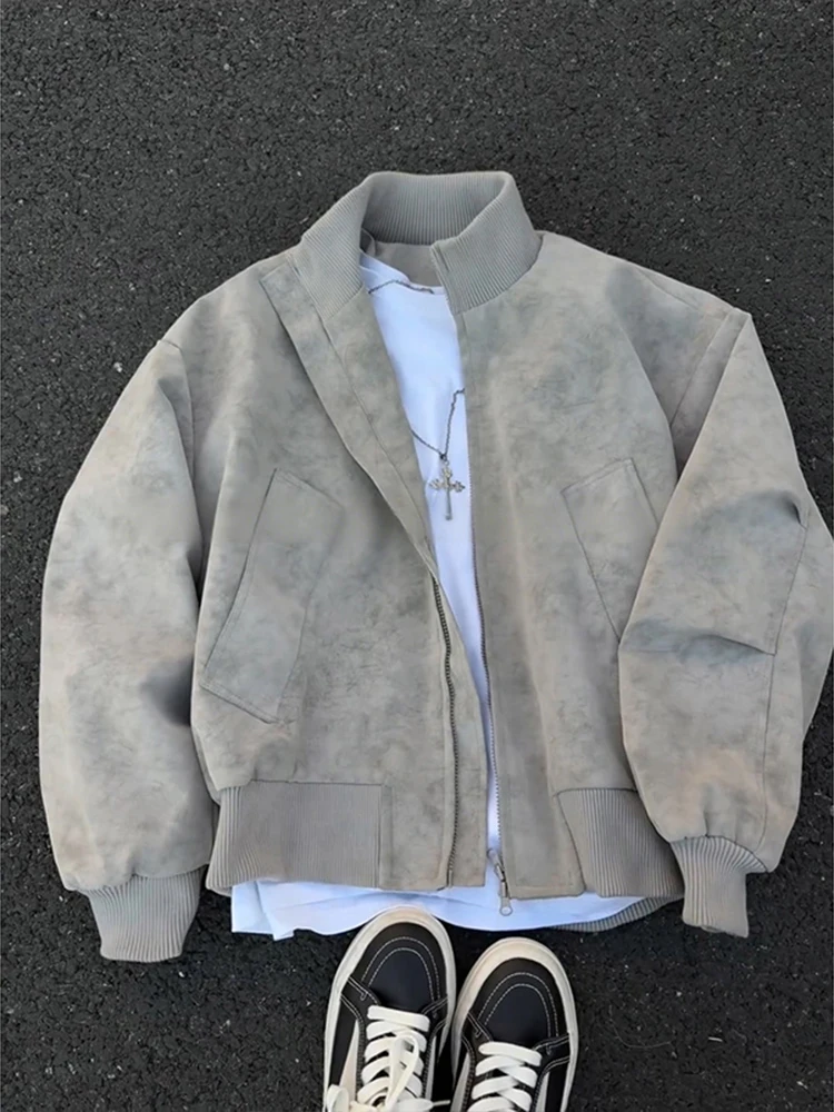 

Мужская кожаная куртка Cleanfit Pilot в американском стиле в стиле ретро, бейсбольная одежда с воротником-стойкой, весенне-осенняя модная верхняя одежда