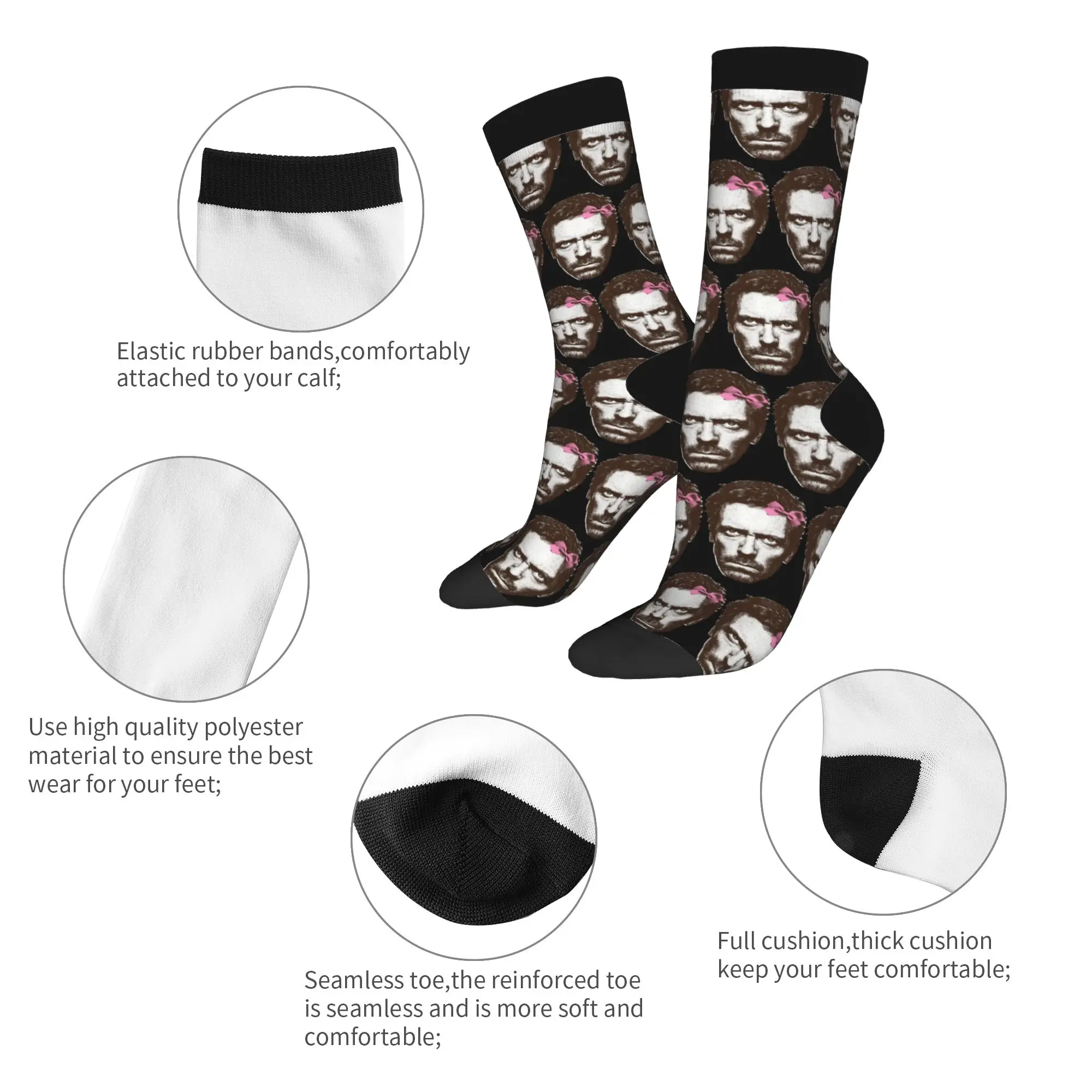 الدكتور غريغوري هاوس رئيس طباعة جوارب التلفزيون الأمريكي الجوارب الرجال تنفس الجوارب الخريف سكيت المضادة للانزلاق الجوارب هدية #6