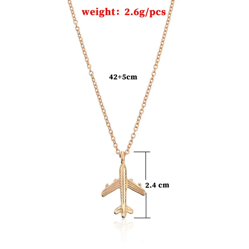 Sweet Cute Aircraft Necklace for Student Chains Personalized Air Plane Pendant Necklaces Jewelry Accessories Friendship Gifts