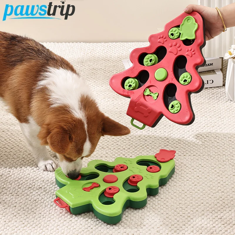 

Interactive Dog Puzzle Toys Christmas Tree Dog Slow Food Bowl Funny Pet Training Toy for Dogs Cats Non-slip Dog Bowl