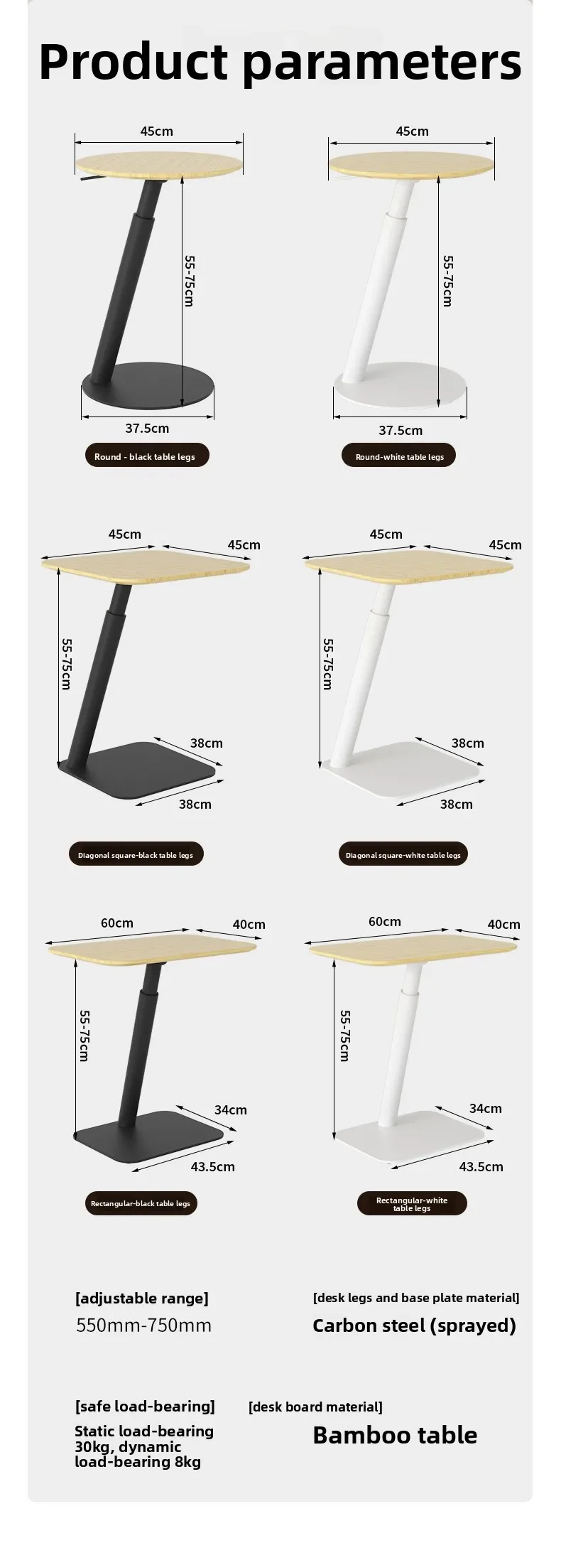 Light luxury side table, small coffee table, pneumatic lifting table, bedside  , removable computer