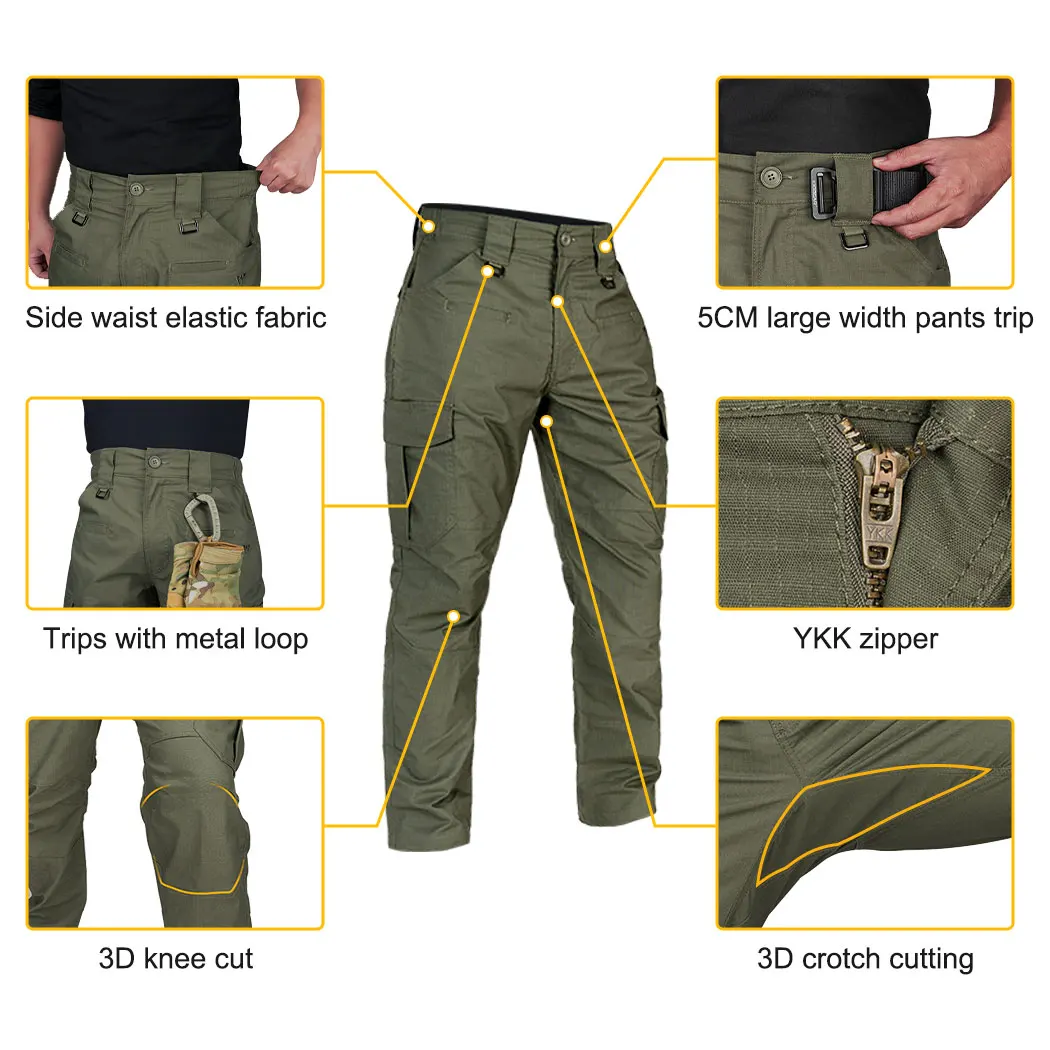 IDOGEAR Men\'s Flex Tactical Pant Lightweight Stretch Work Cargo Pants EDC Casual Trouser Outdoor Sport Hiking Pant 3213