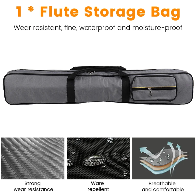 

TURE Canvas Bamboo Flute Storage Shoulder Bag Protective Bamboo Flute Carry Bag Large Capacity Waterproof Piccolo Pouch