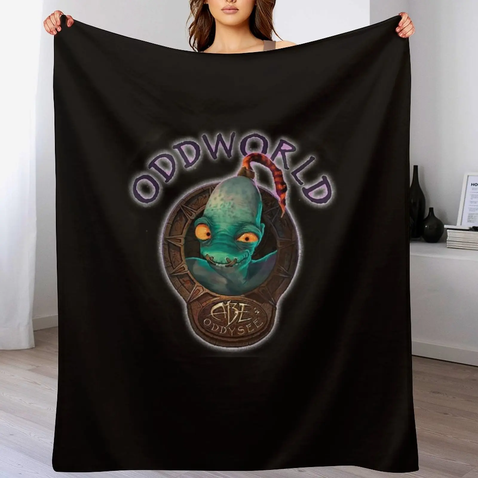 Abe's Oddworld Throw Blanket Sofa Throw Plaid Fashion Sofas Blankets