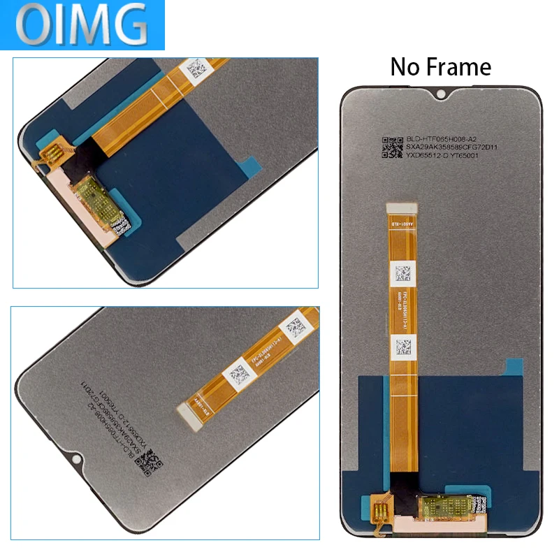 Pantalla Lcd de calidad AAA de 6,5 pulgadas para Realme Narzo 50A RMX3430 con marco de montaje de digitalizador con pantalla táctil piezas de