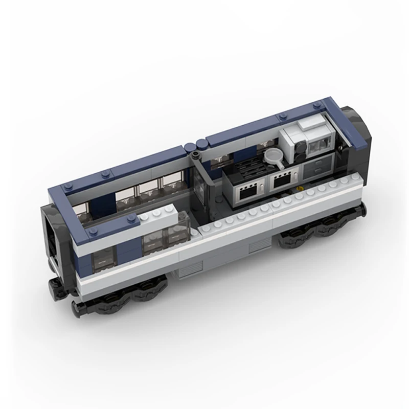 Zestawy Klocków Konstrukcyjnych MOC Pojazdy Kolejne Miejskie Kabinowe i Bufetowe, Model do Składania, Zabawki, Prezenty Świąteczne