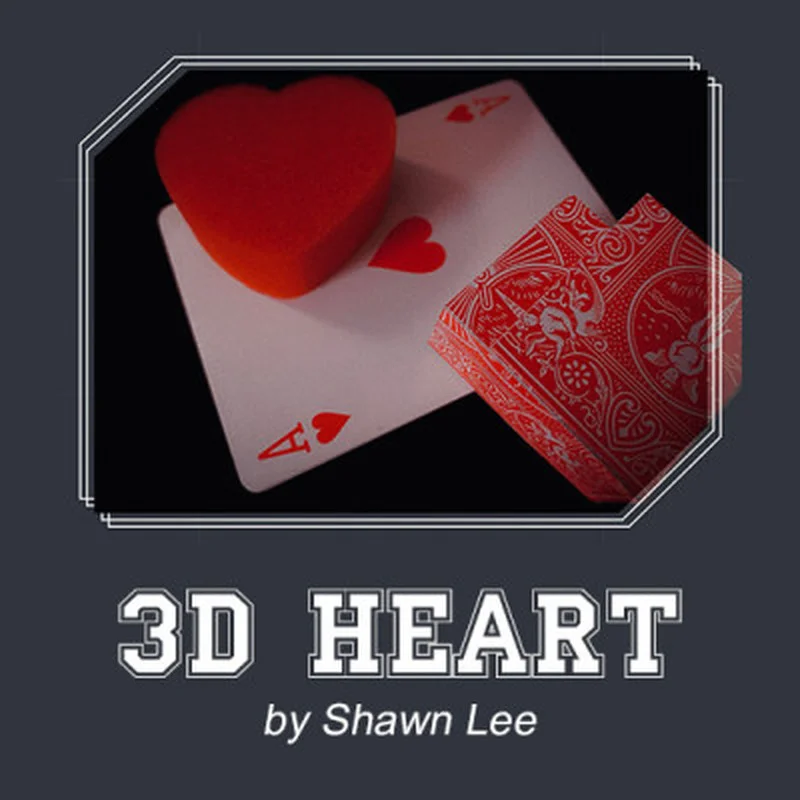 

3D Heart by Shawn Lee Magic Tricks Vanishing Card Changes To Sponge Heart Magia Close Up Bar Illusions Gimmicks Mentalism Props