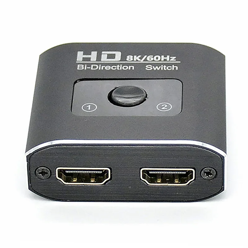 8K 60Hz HD Switch 2 Ports 2 In 1 Out Video Splitter for Laptop PC Xbox PS3/4/5 TV Box to Monitor TV Projector Adapter