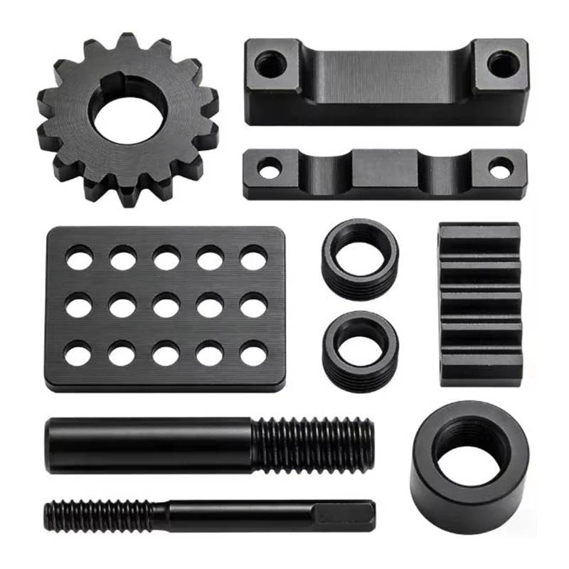 Custom Metal Fittings Sheet CNC Machining Parts Aluminum Production Turning Services Black Anodizing Rapid